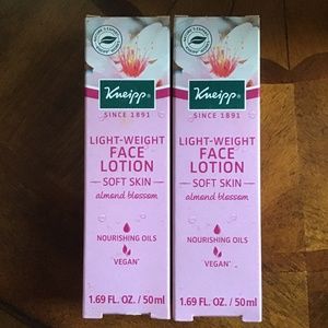 2 Kneipp light-weight Face Lotion almond blossom 1.69 oz ea vegan